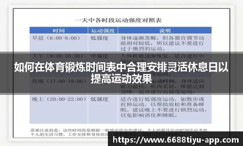 如何在体育锻炼时间表中合理安排灵活休息日以提高运动效果